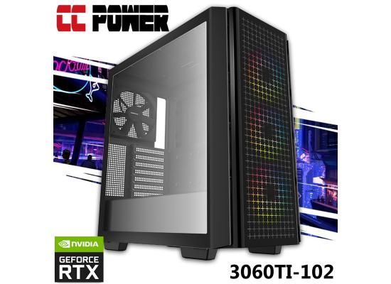 CC Power 3060TI-102 Gaming PC 5Gen AMD Ryzen 5 w/ RTX 3060 TI Custom Air Cooler
