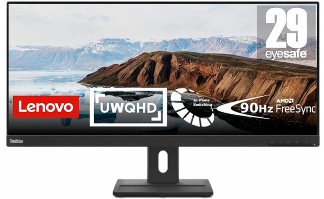 Lenovo ThinkVision E29w-20 29" IPS Ultra Wide 90Hz Built-in Speakers Adjustable Stand