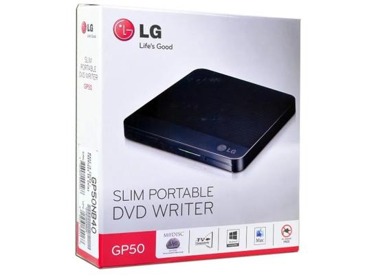 LG Electronics 8X USB 2.0 Slim Portable DVD Rewriter External Drive with M-DISC Support, Black