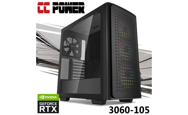 CC Power 3060-105 Gaming PC 5Gen AMD Ryzen 7 8-Cores w/ RTX 3060 12GB DDR6 Liquid Cooled
