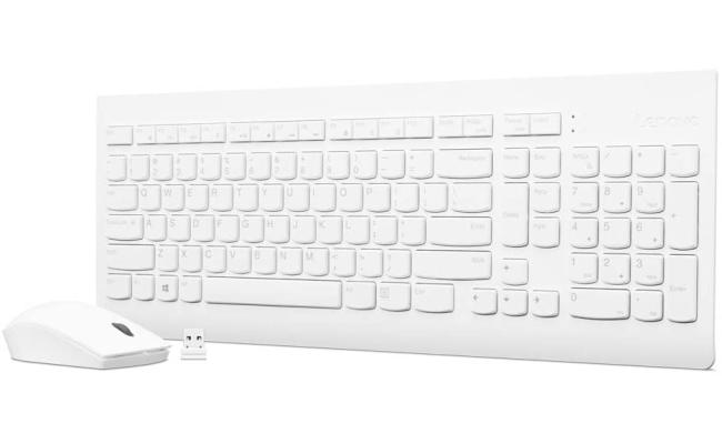 Lenovo 510 Wireless Keyboard & Mouse Combo Full Size Island Key Design Left or Right Hand Optical Mouse Arabic / English - White Lenovo 510 Wireless Keyboard & Mouse Combo Full Size Island Key Design Left or Right Hand Optical Mouse Arabic / English - White