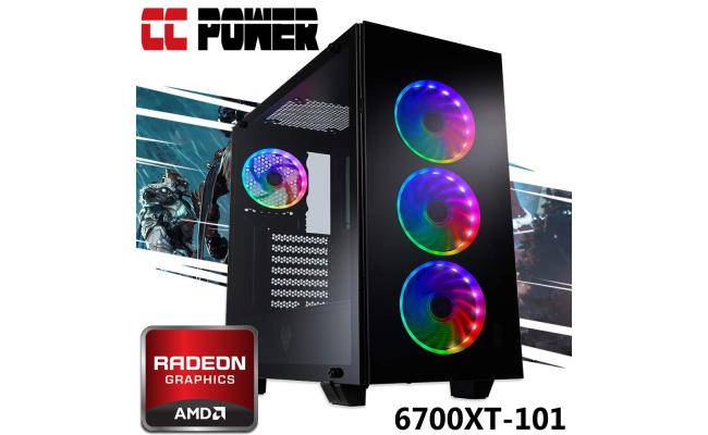 CC Power 6700XT-101 Gaming PC 5Gen AMD Ryzen 5 6-Cores w/ AMD Radeon RX 6700 XT 12GB GDDR6 Custom Air Cooling