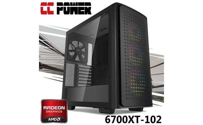 CC Power 6700XT-102 Gaming PC 5Gen AMD Ryzen 7 8-Cores w/ AMD Radeon RX 6700 XT 12GB GDDR6 Liquid Cooled