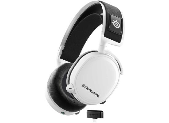 SteelSeries Arctis 7+ Wireless Lossless 2.4 GHz 30 Hour USB-C  7.1 Surround For PC, PS5, PS4, Mac, Android and Switch - White