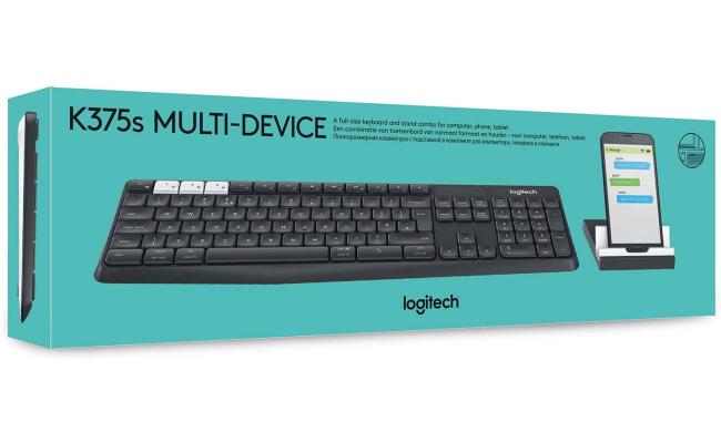 Logitech K375s Multi-Device Wireless Keyboard & Stand Combo For  Windows, Mac, Chrome &Android English Layout