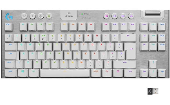 Logitech G915 TKL Tactile Tenkeyless LIGHTSPEED Wireless & Bluetooth RGB Mechanical Low Profile LIGHTSYNC RGB - White Logitech G915 TKL Tactile Tenkeyless LIGHTSPEED Wireless & Bluetooth RGB Mechanical Low Profile LIGHTSYNC RGB - White