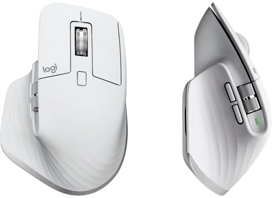 Logitech MX Master 3S Wireless Performance Mouse w/ Ultra-fast Scrolling Ergo 8K DPI Track on Glass Quiet Clicks USB-C - Grey