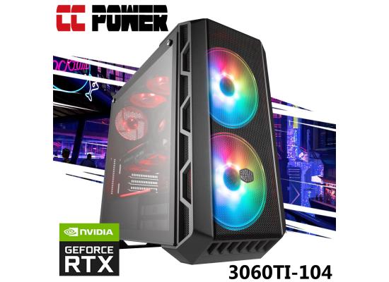 CC Power 3060TI-104 Gaming PC 12Gen Core i9 16-Cores w/ RTX 3060TI 8GB & Liquid Cooled
