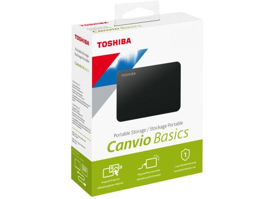 Toshiba Canvio Basics 2TB USB C Portable Hard Drive Support Windows & MAC - Black