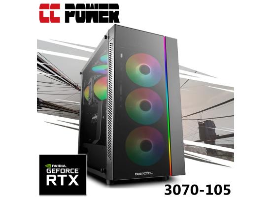 CC Power 3070-105 Gaming PC 12Gen Intel Core i5 w/ RTX 3070 8GB DDR6 + Custom Air Cooling