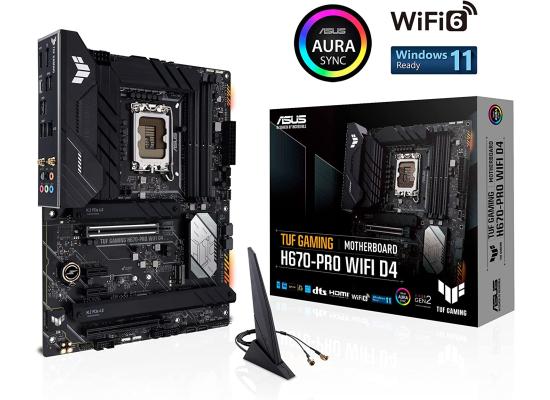 ASUS TUF Gaming H670-PRO WiFi D4 LGA 1700 ATX G PCIe 5.0 DDR4 WiFi 6 USB C