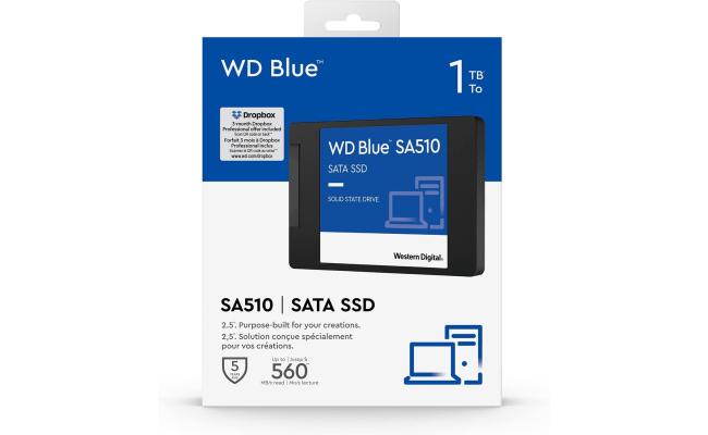 WD Blue SA510 1TB SATA Internal Solid State Drive SSD 2.5"/7mm Up to 560 MB/s