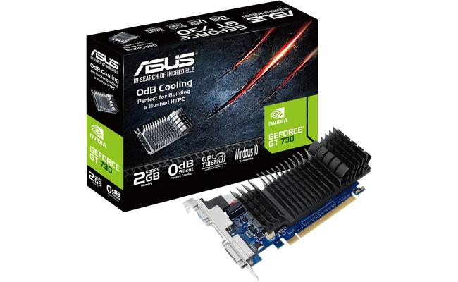 ASUS GeForce GT 730 2GB GDDR5 Low Profile Graphics Card (with I/O Port Brackets)