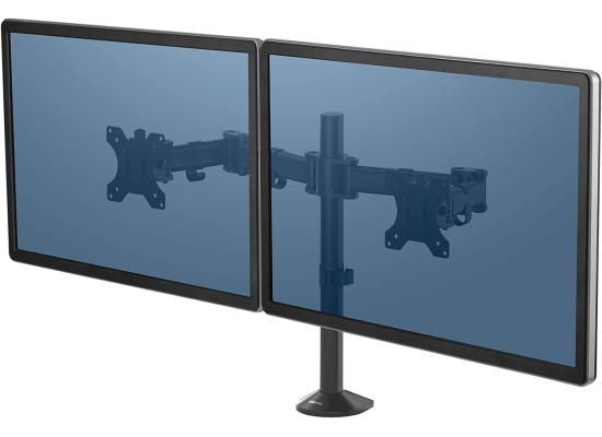 Fellowes Reflex Series Adjustable Dual Monitor Arm - Black