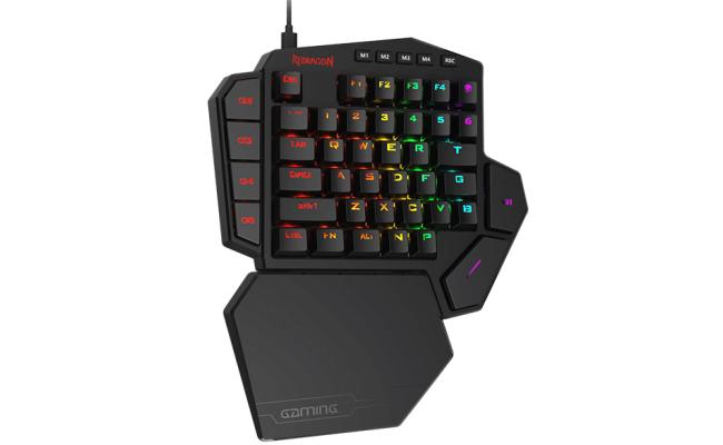 Redragon K585 DITI One-Handed 42 Keys RGB Mechanical Type-C w/ 7 Onboard Macro Keys Detachable Wrist Rest