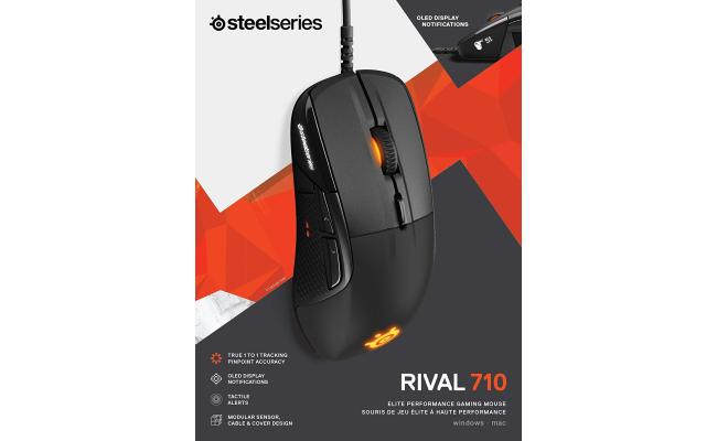 SteelSeries Rival 710: OLED display for on-the-fly in-game stats and crucial notifications, Tactile Alerts, and TrueMove3 Sensor for Ultimate Gaming Performance SteelSeries Rival 710: OLED display for on-the-fly in-game stats and crucial notifications, Tactile Alerts, and TrueMove3 Sensor for Ultimate Gaming Performance