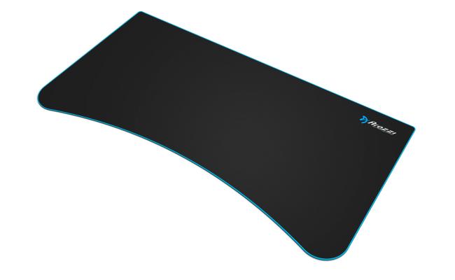 Arozzi Arena Ultrawide Curved Gaming and Office Desk with Full Surface Water Resistant Desk Mat -  Blue border