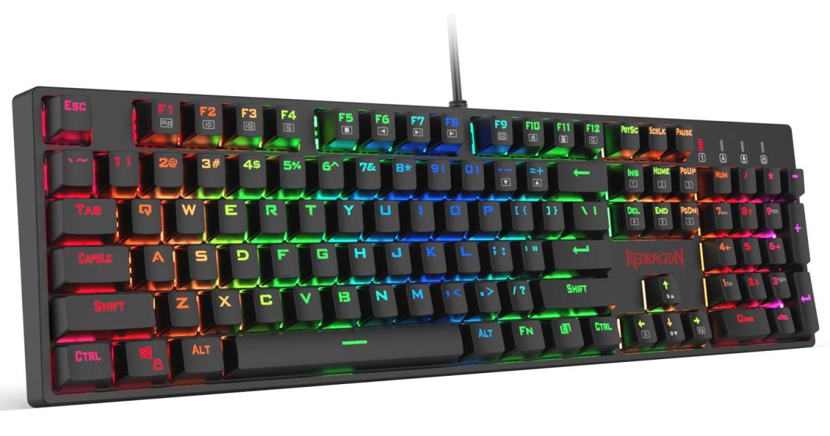 redragon surara k582 rgb led backlit mechanical gaming keyboard