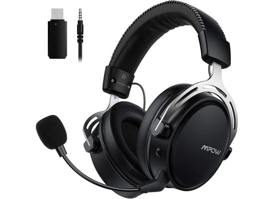 Mpow Air 2.4G Wireless Dual Chamber Up to 17 hours Noise Cancelling 3D Bass Ultra Light - Black / Silver