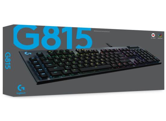 Logitech G815 Lightsync RGB Low-Profile GL Tactile Mechanical Gaming Keyboard, US English Layout - Black