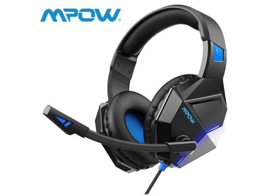 Mpow EG10 Wired Headset w/Noise Canceling For PC PS4 Xbox Switch , Black / Blue