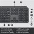 Logitech MX Keys Advanced Illuminated Wireless & Bluetooth Tactile Backlit USB C, PC & Mac , English  Layout