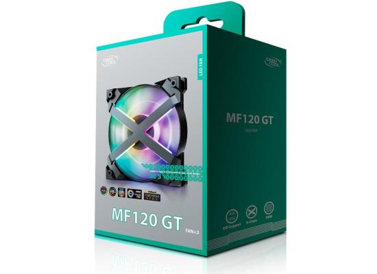 Deepcool MF120 GT (3XFAN) 20 Addressable RGB LEDs Across X Frame