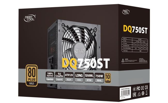 DeepCool DQ750ST 750W 80+ Gold ATX Power Supply Black