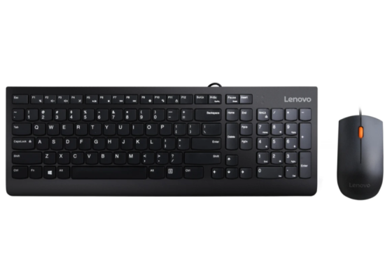 Lenovo 300 Wired Keyboard and Mouse Combo (Black)