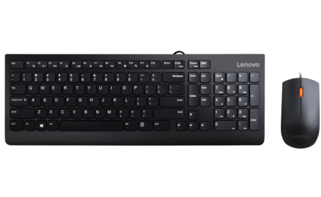 Lenovo 300 Wired Keyboard and Mouse Combo (Black)