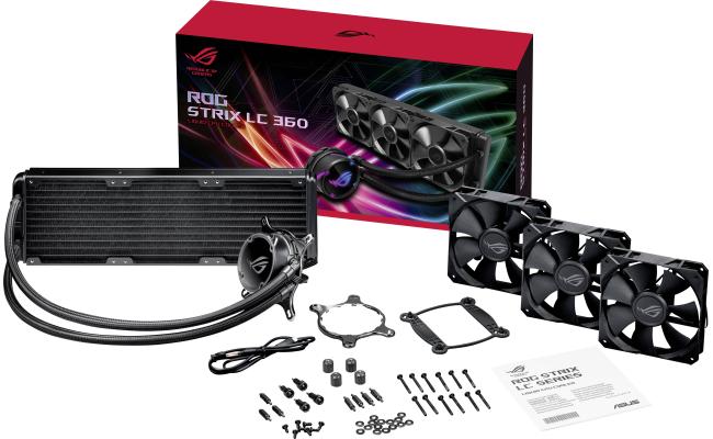 Asus ROG Strix LC 360 All-in-one LIquid CPU cooler with Aura Sync RGB Triple ROG Fans