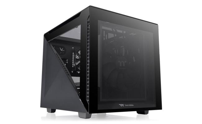 Thermaltake Divider 200 Air Micro-ATX Tempered Glass Computer Case - Black Edition