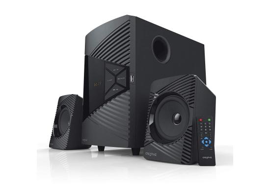 Creative SBS E2500 2.1 Channel 60W Peak High-Performance Bluetooth 5.0 Speaker System with Subwoofer for TV, Computers, Laptops, FM, USB and Aux inputs