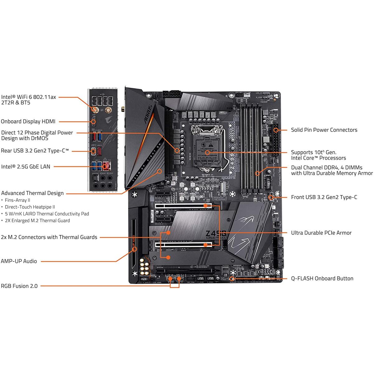 Подключение материнской платы gigabyte z490 ud к блоку питания