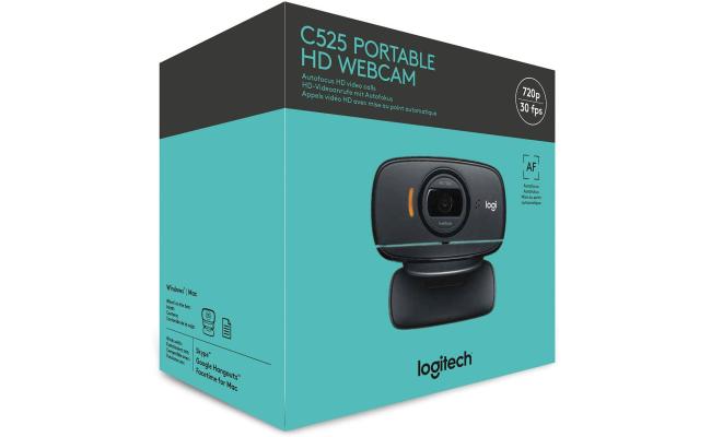 Logitech C525 Portable HD 720p Video Calling with Autofocus - Black