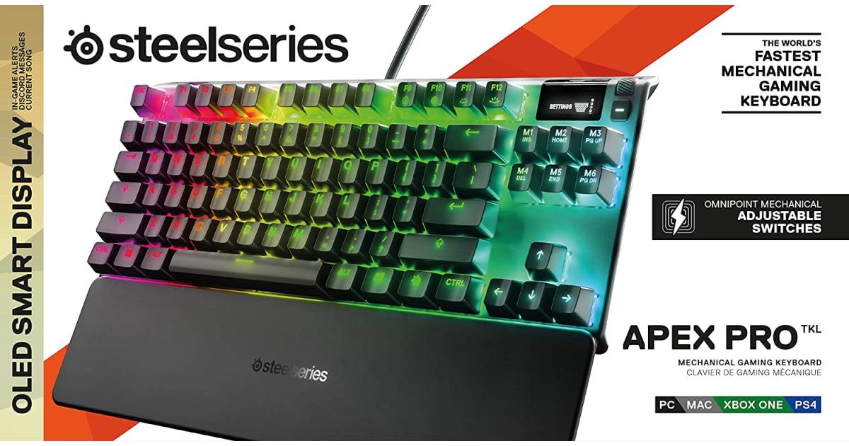 SteelSeries Apex Pro TKL Adjustable Actuation Switches OLED Smart