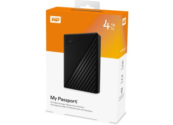 WD 4TB My Passport Portable External Hard Drive, Black 