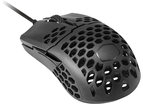 Cooler Master MM711 RGB-LED Lightweight 60g Wired 16000 DPI Optical Sensor 20 Million Click Omron Switches, Smooth Glide PTFE Feet Ambidextrous Honeycomb Shell - Black Matte