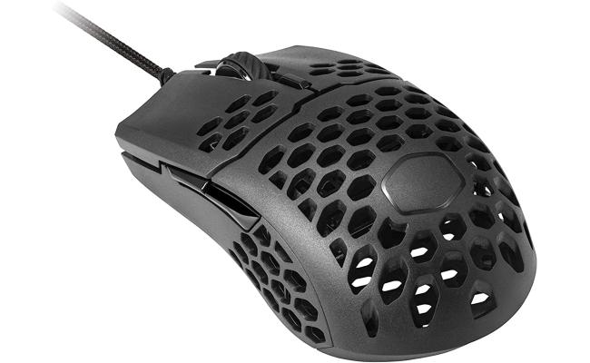 Cooler Master MM711 RGB-LED Lightweight 60g Wired 16000 DPI Optical Sensor 20 Million Click Omron Switches, Smooth Glide PTFE Feet Ambidextrous Honeycomb Shell - Black Matte