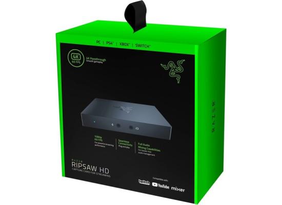 Razer Ripsaw HD Game Streaming Capture Card 4K Passthrough 1080P FHD 60 FPS Recording For PC, PS4, Xbox One, Nintendo Switch
