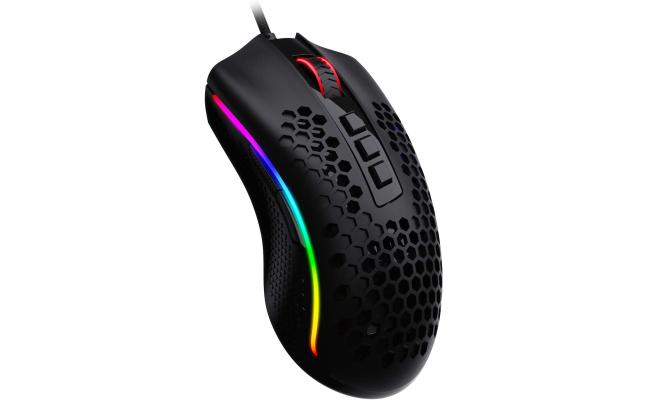 Redragon M808 Storm Lightweight RGB 85g Ultralight Honeycomb Shell 12,400 DPI Optical Sensor 7 Programmable Buttons Super-Lite Cable - Black