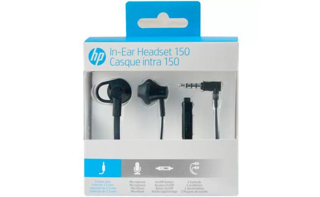 HP Earbuds Black Headset 150  In-ear with Mic - Black