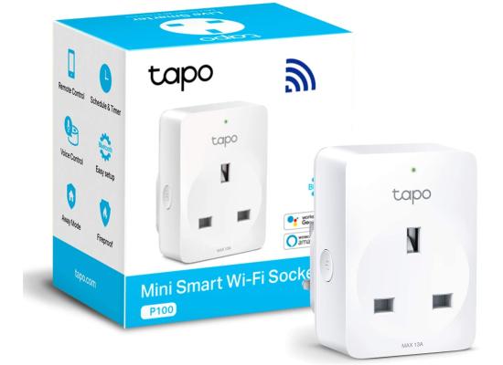 TP-Link Tapo P100 Smart Plug Wi-Fi Outlet Works with Alexa & Google Home Max 13A Wireless Smart Socket Device Sharing, Alexa Plug - White