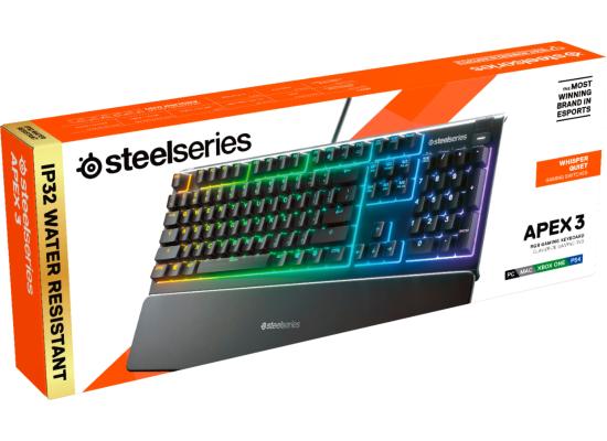 SteelSeries Apex 3 RGB 10-Zone Whisper Quiet Gaming Switch Wrist Rest
