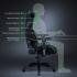 Razer Iskur Gaming Chair with Built-in Lumbar Support Ergonomic Lumbar Support System 4D Armrests Memory Foam Head Cushion PVC Leather Black and Green