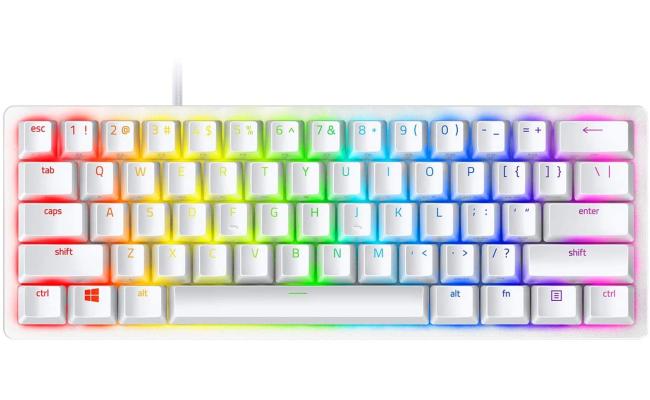 Razer Huntsman Mini 60% Clicky Optical-Mechanical Switches Doubleshot PBT Keycaps Detachable USB-C Cable (Red Switch) - Mercury