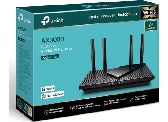 TP-Link Archer AX55 WiFi 6 AX3000 Gigabit, Dual Band Smart WiFi Router