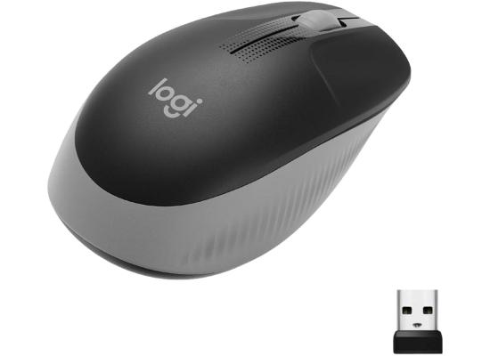 Logitech Wireless Mouse M191 Full Size Ambidextrous Curve Design 18-Month Battery Life - Grey