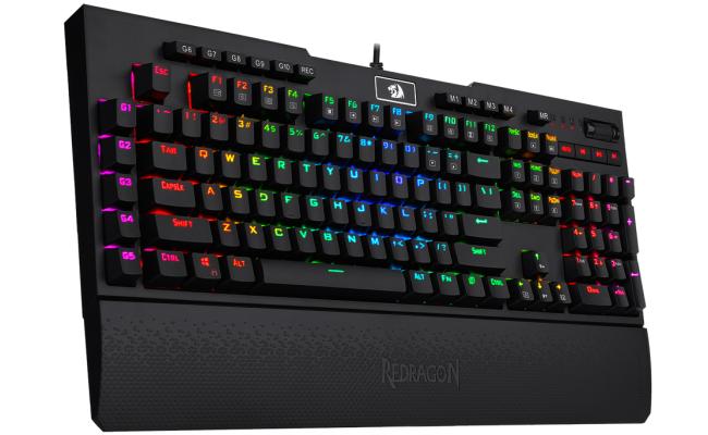 Redragon K586 Brahma RGB Mechanical Gaming Keyboard with Brown Switches, 10 Dedicated Macro Keys, Convenient Media Control, and Detachable Wrist Rest