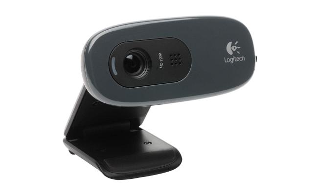 Logitech C270 HD Webcam 720p Widescreen HD Video Calling Light Correction Noise-Reducing Mic For Skype, FaceTime, Hangouts, WebEx - Black